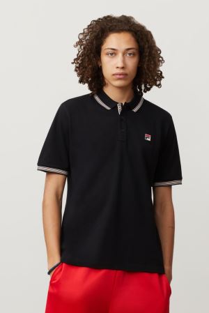 FILA Matcho 3 Polos Black,Mens Clothing | CA.VGWBHE597